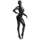 Spring 2025 zippered patent ຫນັງ jumpsuit ສໍາລັບແມ່ຍິງ