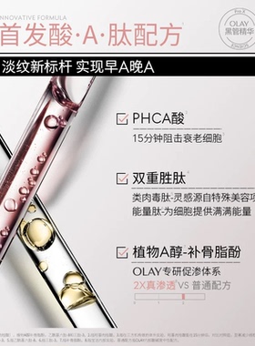 【双11现货】OLAY第1代淡纹黑管精华液抗皱紧致修护玉兰油A醇