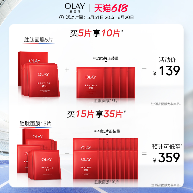 【618】OLAY玉兰油大红瓶胜肽面膜补水保湿抗老抗皱紧致温和 - 图0