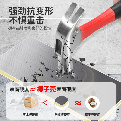 防撞板碳晶板金刚防撞竹炭金属饰面板黑色镜面木饰面KTV水波纹板 - 图1