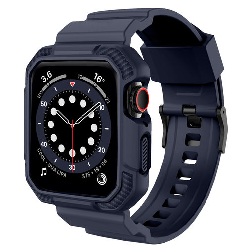 适用apple watch8苹果手表表带iwatch9代6/5/4/3一体式机甲风改装金属运动腕带男潮牌女保护壳套40/44/45mm41 - 图0