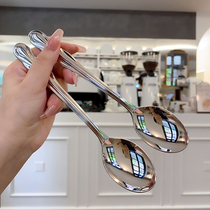 Elegant design ~ 18 10 stainless steel spoon for home eating porridge spoon Long handle tablespoon spoon spoon spoon Western spoon spoon spoon