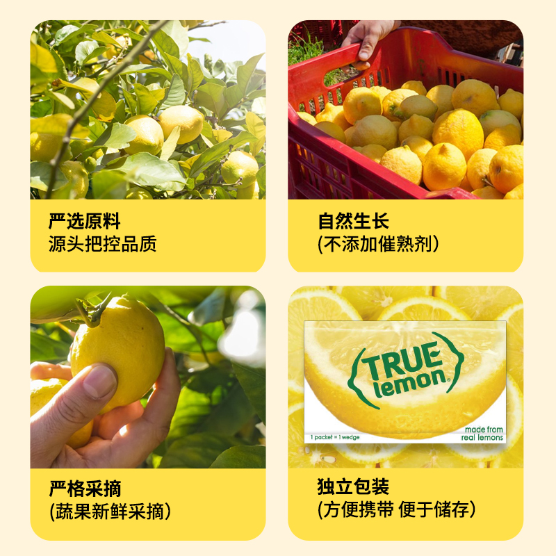 美国True lemon柠檬粉青柠粉橘子西柚果汁无糖0脂0卡冲饮固体饮料-图1