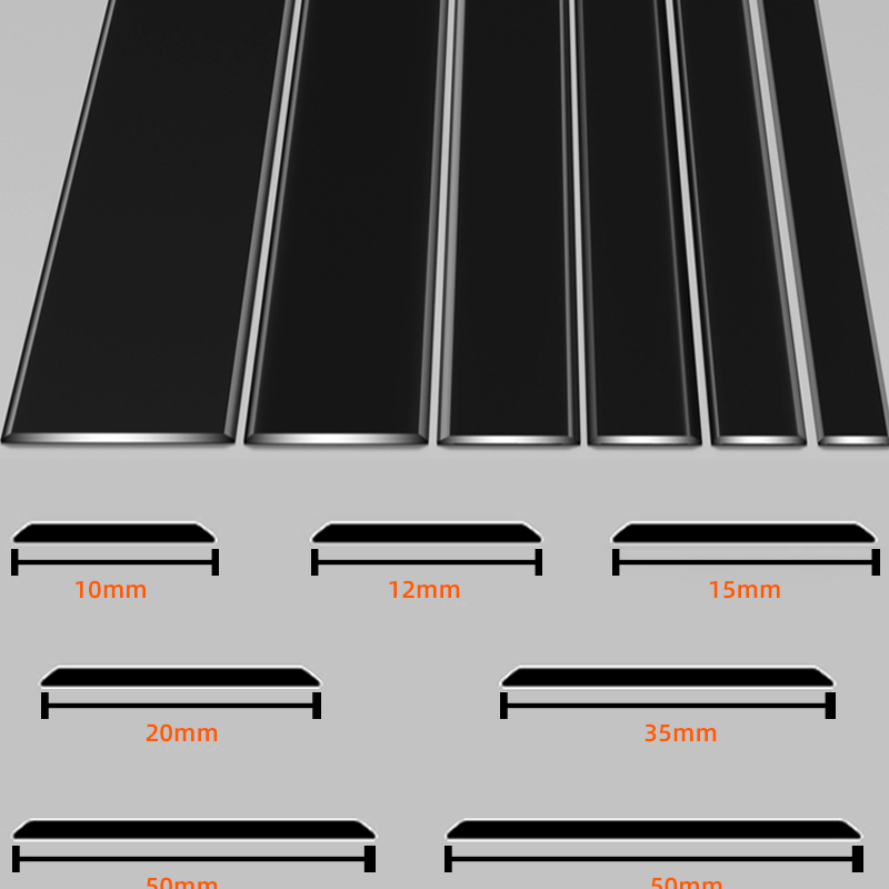 铝合金一字平板压边条自粘收边条门槛地板钛金属收口条不锈钢装饰-图0