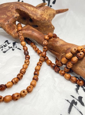 雕刻骷髅手链念珠枣木