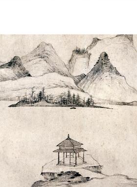 高清复刻清四僧渐江弘仁晓江风便图卷国画横幅山水长卷微喷装饰画