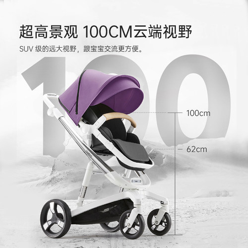 ibelieve爱贝丽未来5S新生儿智能刹车婴儿车超高景观可坐躺可换向 - 图0