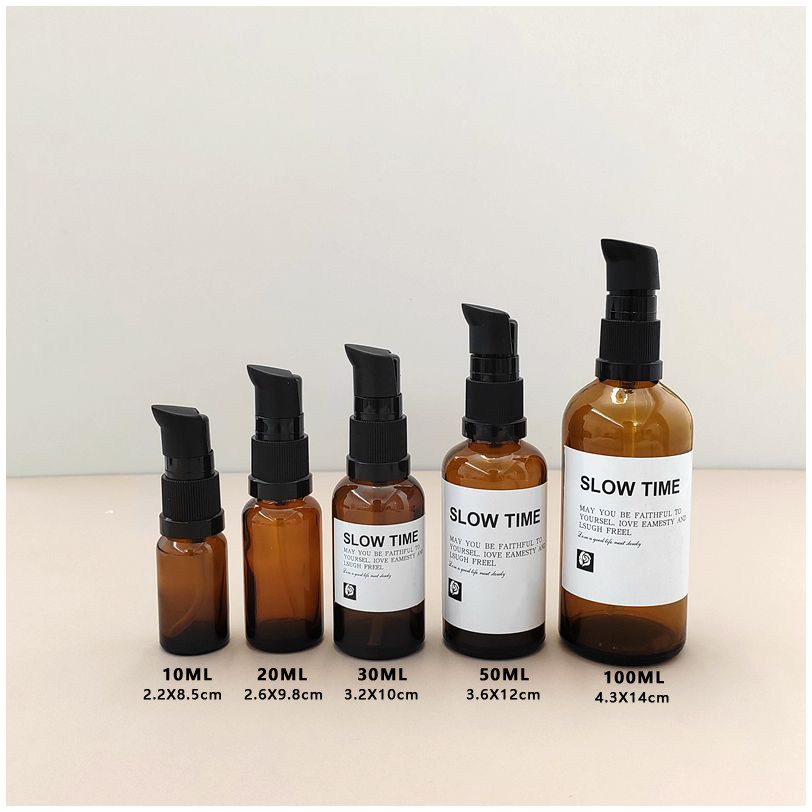 棕色避光玻璃按压式分装瓶 精华乳液爽肤水粉底液化妆品分装空瓶,淘宝优惠券,粉丝福利购,淘宝优惠卷