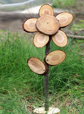 创意田园装饰品木质太阳花