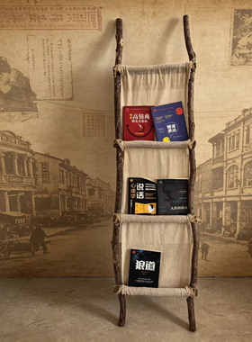 原创侘寂风手工实木书架摆件