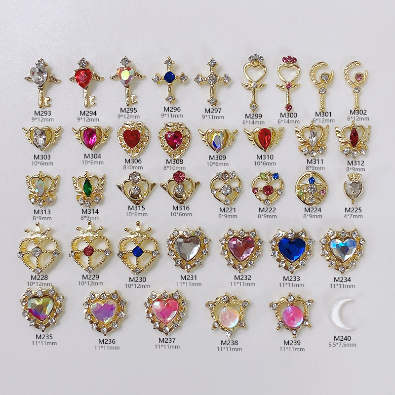 美少女战士美甲合金饰品材料包水冰月爱心指甲装饰水钻网红款超闪,淘宝优惠券,粉丝福利购,淘宝优惠卷