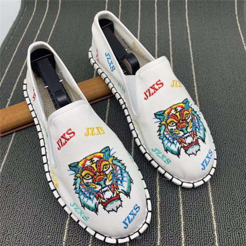 街触点旗舰店白色布鞋手工西山布鞋刺绣色鬼精神小伙红人同款社会鞋潮流懒人鞋3