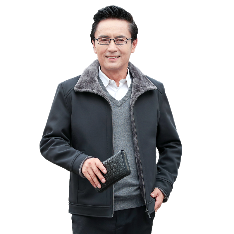 leopark冬季中年加绒男棉袄 leopark服饰棉衣