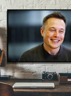 ElonMusk埃隆马斯克企业家名人办公会议室书房励志装饰画海报挂画