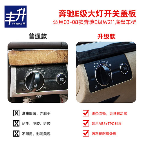 适用奔驰W211大灯开关E240大灯开关面板E280开关盖板E230大灯饰板 - 图0