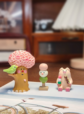 春天樱花树赏樱系列礼物装饰模型日式场景猫富士山日系桌面小摆件