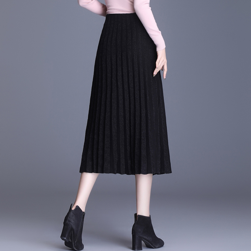 2022秋冬新款水貂绒高腰黑色半身裙 早菲服饰半身裙
