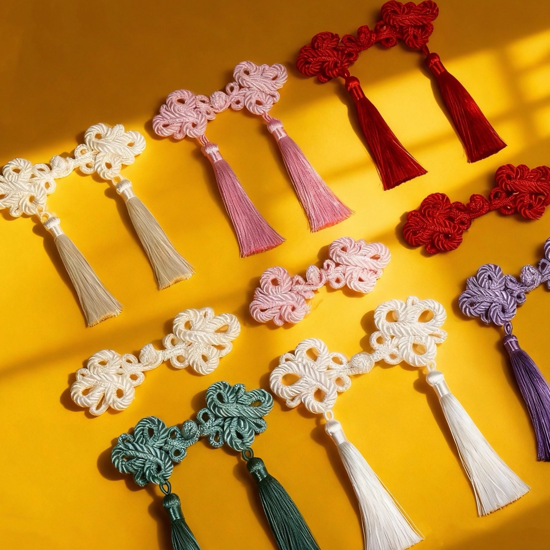 国风盘扣大衣外套服饰配件新中式衣服装饰扣纽扣流苏对扣大号红粉,淘宝优惠券,粉丝福利购,淘宝优惠卷