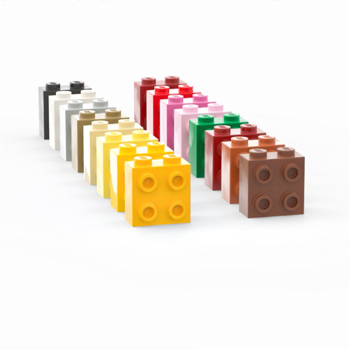 LEGO乐高 22885 1x2侧凸四点砖 中黄 浅灰 中肉 米 深米 红 - 图0