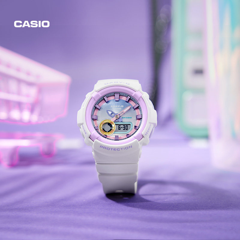 casio旗舰店ba-110xpm幻彩女表 casio日韩腕表