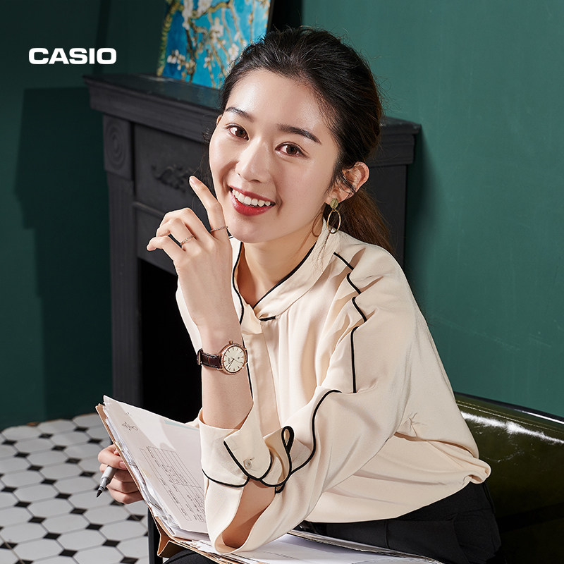 casio旗舰店she-4535防水钢表带 casio日韩腕表