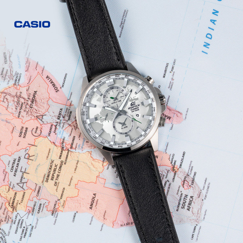 casio旗舰店efr-303世界地图手表 casio日韩腕表