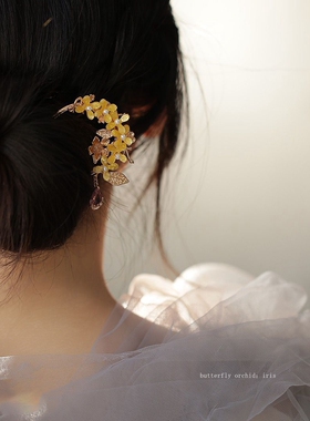 桂花时尚后脑勺神器发簪头饰日常