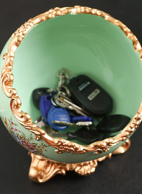 创意桌面垃圾桶钥匙杂物收纳客厅零食果盘门口鞋柜家居玄关摆件