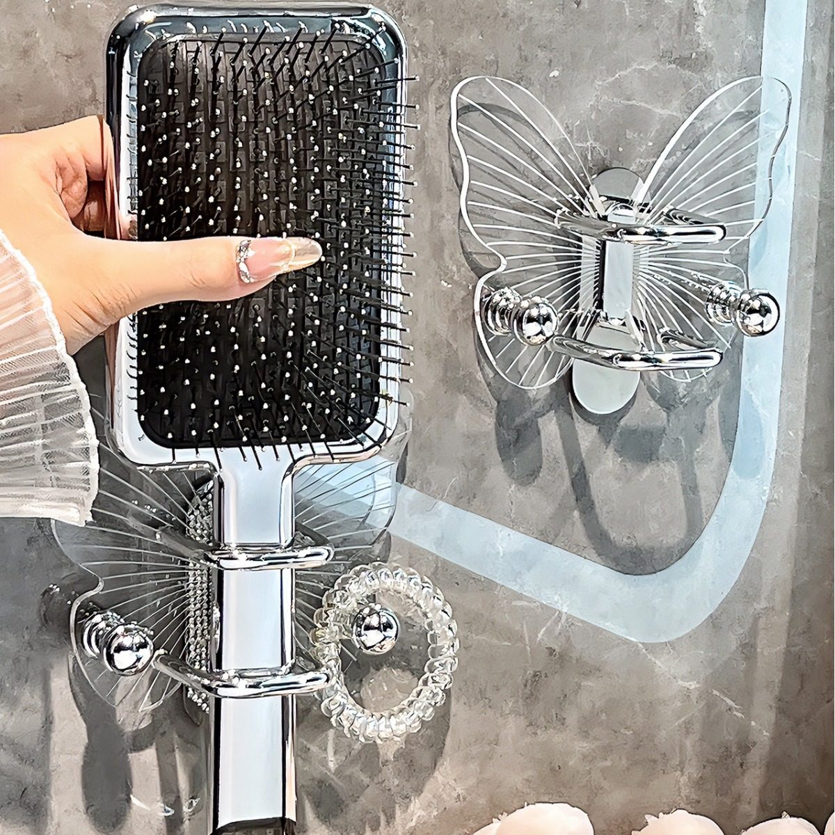 轻奢卫生间梳子置物架壁挂免打孔浴室头绳皮筋发箍发圈收纳挂钩,淘宝优惠券,粉丝福利购,淘宝优惠卷