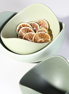 玄关桌面收纳摆件北欧莲花碗进门入户门口鞋柜放钥匙创意收纳配色