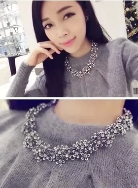 时尚风百搭韩国短款挂件毛衣项链