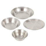Дорожная обеденная тарелка, комплект из нержавеющей стали, портативная посуда для домашнего использования, 4 шт, 4 предмета