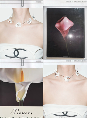 oozierr天然贝壳花瓣项链小众原创设计高级花朵海边度假风法式