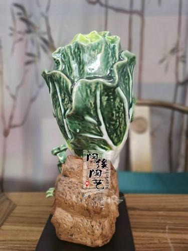 陶瓷工艺品 石湾公仔 白菜 百财如意 开业贺礼 - 图2