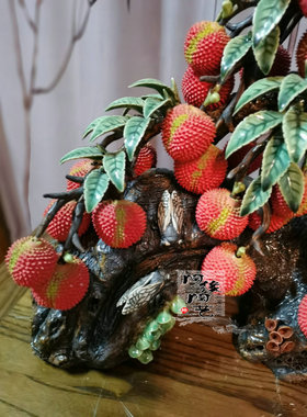 陶瓷工艺品  石湾公仔 老树荔枝 满堂红