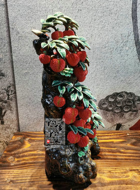 石湾公仔满堂红岭南风边柜陶瓷