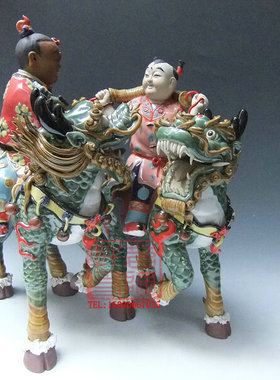 桌面贾陶院陶瓷新中式石湾公仔