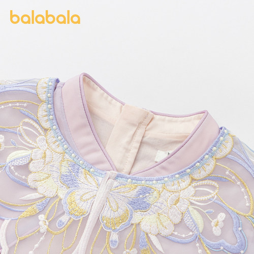 巴拉巴拉balaone童装女童连衣裙2025秋新款新中式旗袍裙儿童裙子 - 图3