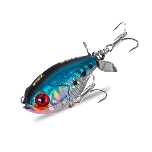 国王路亚水面拖拉机小型微物螺旋桨浮水翘嘴黑鱼鲈鱼假饵路亚饵 - 图3