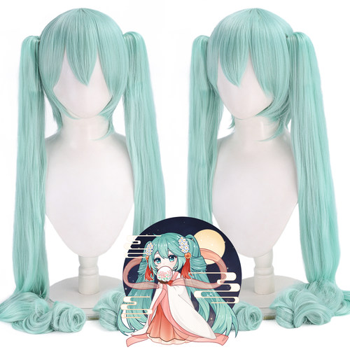120cm虎夹多款cos假发miku钢音梅花千本樱黑岩射手雪初音万用头套 - 图3