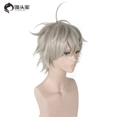 馒头家 cosplay假发 亚斯塔 Asta 黑色五叶草 cos假发 层次大反翘 - 图2