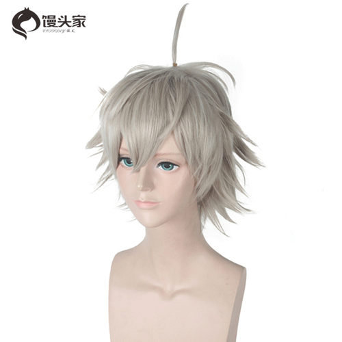 馒头家 cosplay假发 亚斯塔 Asta 黑色五叶草 cos假发 层次大反翘 - 图1