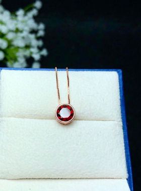 新款天然石榴石吊坠精工镶嵌主石