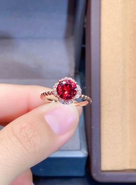 新款特惠天然莫桑比克石榴石戒指