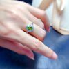 New natural peridot ring 925 silver gold plated main stone 6*8mm fashionable and versatile living ring