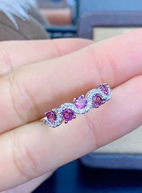 天然小巧精致镁铝石榴石戒指特惠