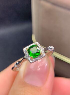 特惠天然巴西透辉石5*5mm925活口