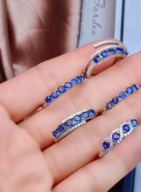 天然3*3mm喜欢几号蓝宝石戒指