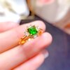 Popular natural sugar tower diopside ring, main stone pillow 5*5mm special opening candy color ring, glass body