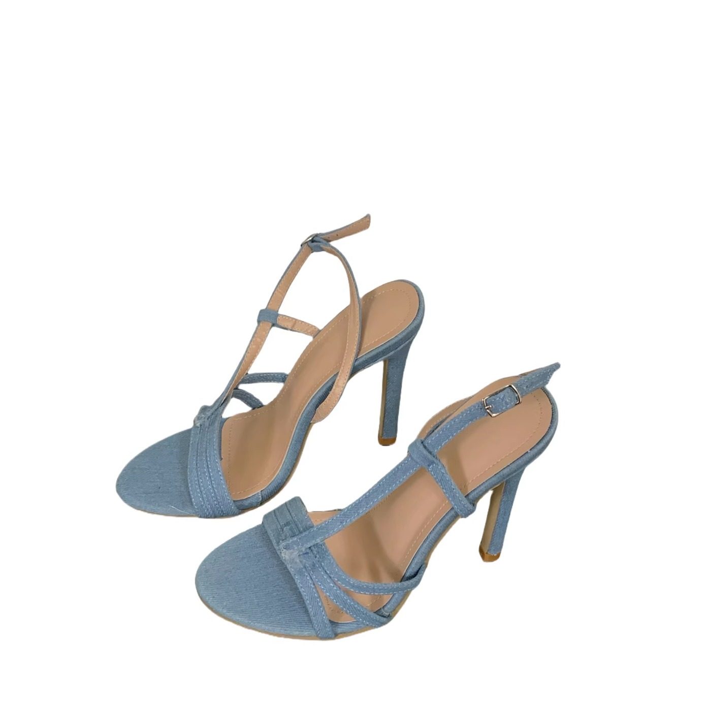 一字带超高跟凉鞋2025年夏季新款时尚性感气质银色细跟露趾罗马鞋,淘宝优惠券,粉丝福利购,淘宝优惠卷